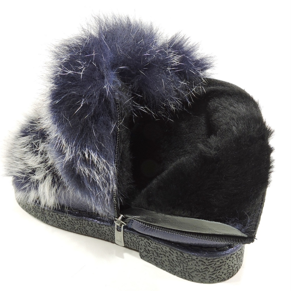 ALESSANDRO DI MARIA  Blue Soft Leather Bootie - Picture 6 of 8